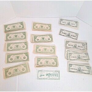 Vtg 1960s Toy Play Paper Money Arkin A-OK United Playland NOT REAL Currency Lot